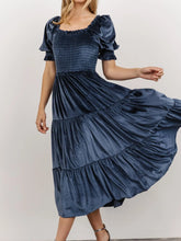 Smocked Half Sleeve Tiered Midi Dress