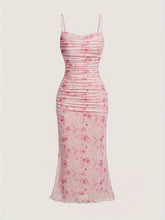 High Stretch Floral Print Mesh Cami Dress - Machine Washable, Lettuce Hem - Perfect for All Seasons
