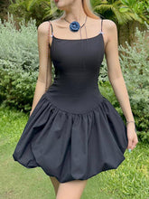 Elegant Black Bow Folds A-Line Dress