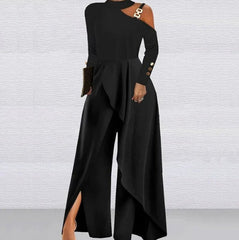 Women's Jumpsuit Print Floral Off Shoulder Elegant Holiday Going out Wide Leg Regular Fit Short Sleeve Pink Blue Green S M L Summer