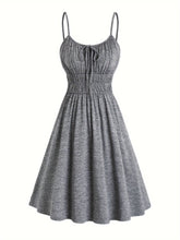 Stunning Ruched Tie Front Sling Dress - Elegant Cinched Waist, Pleated Cami Design, Solid Color, Flowy, Comfortable, Versatile, Perfect for Spring & Summer, Women's Clothing, Everyday Wear, Party Dress, Vacation Outfit