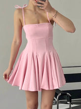 Pink Strappy Off Shoulder Pleated Dress