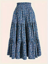Bohemian Floral Print A-Line Skirt - Casual Vacation Style, Polyester, Non-Stretch, Hand Washable, Perfect for Spring/Summer