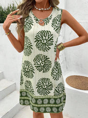 Floral Print Sleeveless Summer Mini Dress