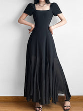Black Short Sleeve Maxi Dress
