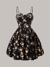 Romantic and elegant dress with cup print, suitable for dates and outings