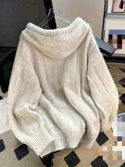 Comfortable Solid Color Polyester Pullover Sweater - Women's Casual Long Sleeve Hoodie with Drawstring, Regular Sleeve, Oversized Style, 100% Polyester, No Belt