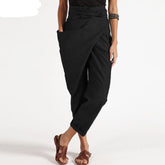 Fashion Pantalon Casual Long Palazzo Women's Harem Pants Woman Big Pockets Side Zipper Trousers Plus Size Turnip 5XL