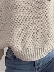 sweater fashion sexy v-neck loose women's top knitted milky white sweater womens knit sweaters women clothing