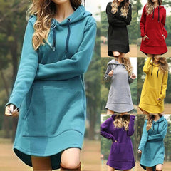 New Hoodie Women Dress Casual Hooded Pocket Long Sleeve Pullover Sweatshirts Womens Fashion Hooded Autumn Winter Dropshipping