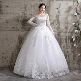 Wedding Dress Birde Long Sleeve Ball Gown Luxury Lace Wedding Dresses Vestido De Noiva Robe De Mariee Plus Size