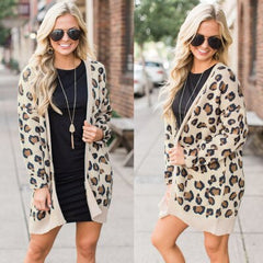 Spring Autumn Casual Women's Long Cardigan Jacket European and American Long Fashion Striped Camouflage Print Casual Jacket