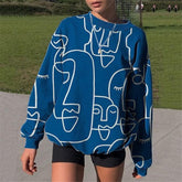 Sweatshirt women's new fashion printed pullover sweater plus size hoodie womens tops oversized crewneck sweatshirt