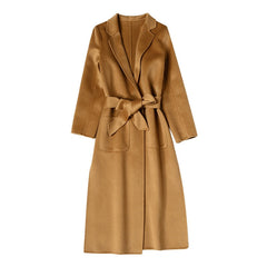 European and American water wave cashmere coat women's medium and long winter wool coat double-sided women's cloth coat