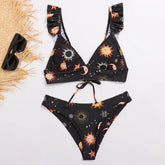 Women Bikini Set Swimsuit Women Starry Sky Moon Flower Fashion Brazilian Bathing Suit Swimwear Lady Summer Hot