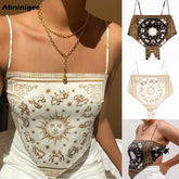 Pbong mid size graduation outfit romantic style teen swag clean girl ideas 90s latina aestheticCrop Top Women Y2k Backless Printed Tube Top Sexy Spahetti Strap Back Bandage Summer Top Ladies Hem Asymmetric Camisole