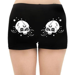 Pbong mid size graduation outfit romantic style teen swag clean girl ideas 90s latina aestheticSkull Print Shorts for Women High Waist Gothic Punk Style Skinny Sport Short Pants Summer Casual Shorts Women Clothing