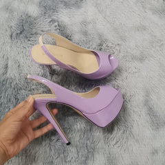 LOSLANDIFEN Women Sandals Sexy 14CM Super High Heels Open Toe Platform Sandals Gladiator Party Dress Red Wedding Shoes