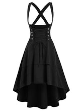 Lace Up Layered High Low Suspender Skirt Suspender High Low Lace Up Basic Skirts for girl Solid Black Color Gothic Skirt New