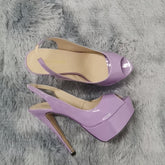 LOSLANDIFEN Women Sandals Sexy 14CM Super High Heels Open Toe Platform Sandals Gladiator Party Dress Red Wedding Shoes