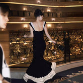 Pbong cybergoth dress to impress French Style Black Knitted Sling Dress Women's Summer Step Lotus Elegant Slim Slimming Fishtail Dress