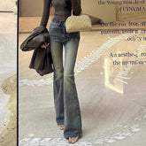 Pbong grunge outfits Tall Lengthened Retro Distressed Slim Fit Skinny Jeans American High Street High Waist Straight Mop Flared Pants for Women