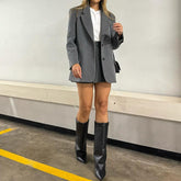Pbong fall outfits women Women's Autumn and Winter New Ladies Fashion Temperament Solid Color Double-Sided Woolen Lapel Suit