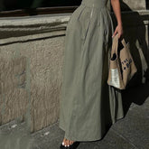 Pbong 2000s fashion New Fashion Ladies Fashion Casual Sleeveless Solid Color Waist Dress