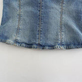 Pbong outfit inspo Powerful Merchant Style Denim Tube Top Fashion Designer Style Washed White Top Back Zipper All-Matching Women's Clothing