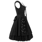 Pbong alien invasion dress to impress Plus Size Dark Pleated Tutu Medieval Costume Steampunk Victorian Stage Wear