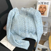 Women Knitted Cardigan Sweater Jacket Fashion Spring Autumn 2024 New Versatile Leisure Thin Style Hollowing Out Ladies Top Coat