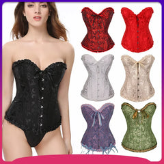 Sexy Lace Up Boned Gothic Corset Plus Size Body Shaper Clothing Women Steampunk Shapewear Bodysuit Waist Trainer Clothes Corsets