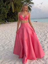 Elegant Flower Sleeveless Sling Dress Set Sexy Backless High Waist Solid A-line Dress Suit Women Fashion Evening Vestdios