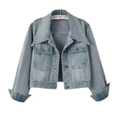 New 2025 Spring Autumn High Quality Design Sense Women's Cowboy Jacket Casual Elegant Fashion Ladies Short Denim Overcoat