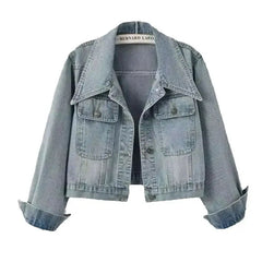 New 2025 Spring Autumn High Quality Design Sense Women's Cowboy Jacket Casual Elegant Fashion Ladies Short Denim Overcoat