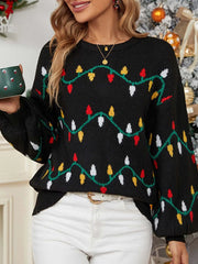 Pbong Autumn Winter Pullover Black Sweater Colorful Sweet Pullover Loose Christmas Knit Sweaters Knitted Sweater Women Jumpers Tops