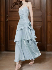 Women Party Dress Elegant and Chic Spaghetti Strap Sleeveless Vintage Bodycon Slim Evening Prom Dresses Female Birthday Vestidos