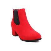Big Size Shoes Woman Chelsea Rubber Boots Round Toe Luxury Designer Large Size Rain Ankle High Heel Fashion Ladies Low Fabric L