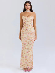 Sexy Two Pieces Sets For Women Strapless Off-shoulder Sleeveless Tops And Elegant High Waist Long Skirt Two Pieces Sets