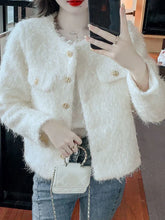 Sweet Tassel Slim Tweed Jacket Women Fashion Long Sleeve Korean O Neck Short Coat Chic Elegant Fall Small Fragrance Tops