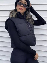 Casual Woman Black Loose Short Vest Female Fashion Oversized Solid Color Tank Ladies Basic Warm Sleeveless Jacket