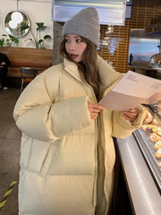 Winter Down Jacket Oversized Women's Long Parka Korean Cotton Padded Jacket Warm Puffer Coat Female Windproof Snow Outwear