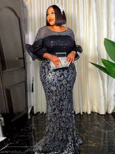 Plus Size African Party Long Dresses for Women New Dashiki Ankara Sequin Evening Gowns Turkey Outfits Robe Africa Clothing