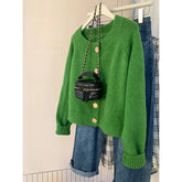 Spring Autumn 2025 Vintage Versatile Lazy Women Cardigan Sweater Coat Loose Korean Version Female Knitted Sweater Jacket