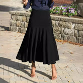 Pbong Elegant Pure Color Black A- Line Mini Skirt Waist-Cinching Spring Summer New Arrival Women's Fashion Cross-Border Polyester Fibe