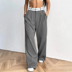 Pbong Loose Wide Leg Suit Pants New Style Comfortable Fit Long Trousers for Women Elegant Fashionable AE Stock Origin China