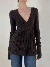 Causal Solid Knitted Women's Sweater Long Sleeve V-Neck Simple Fashion Trendy Autumn Winter Base T-Shirts