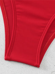 V Neck Cross String Two Piece High Waist Bikini Swimsuit Women Swimwear Female Bather Bathing Swimming Swim Suit Beachwear