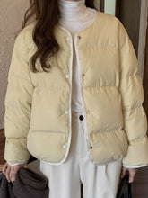 Sweet O Neck Cute Parkas Women Long Sleeve Preppy Style Warm Cotton Coat Japan Casual Female Solid Thick Warm Retro Jacket