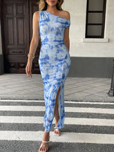 Summer New Women's Maxi Dresses Streetwear Fashion Print Split Casual Slim Dress Sexy Club Party Knitted Female Dresses Clothing